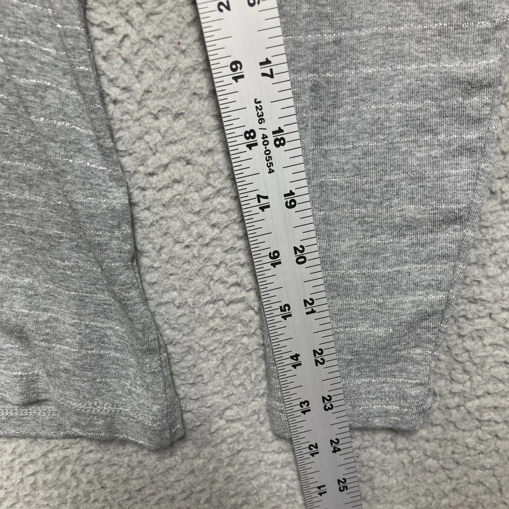 Time and Tru Turtleneck Top Women XXL Gray Metallic Striped Long Sleeve Cozycore